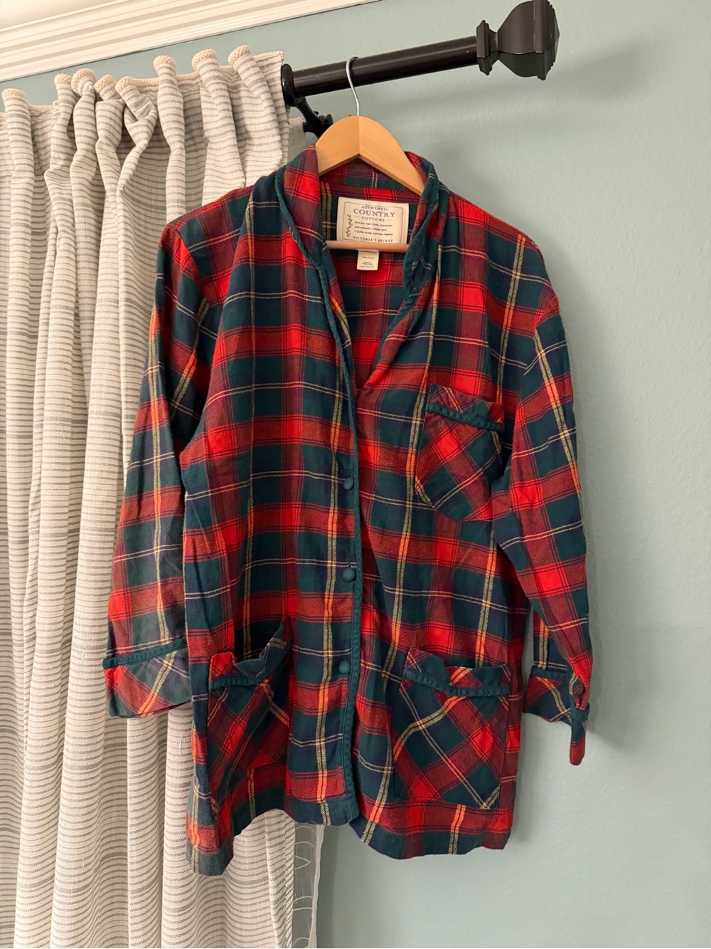 Country Road Victoria’s Secret vintage Red & Green Plaid Flannel Shirt Jacket M